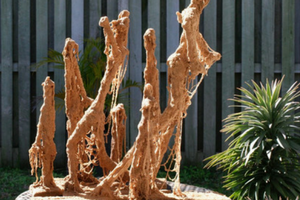 The Sandmen by Jo St Baker, Bamboo resin and sand sculptured 7 figures (2017)