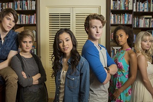 Photo: L-R JulianCullen, Elizabeth Cullen, Kimie Tsukakoshi, Jamie Carter, Rainbow Wedell, Mia Milnes - THE BUREAU OF MAGICAL THINGS, Jonathan M Shiff Productions; Photo Tammy Law.