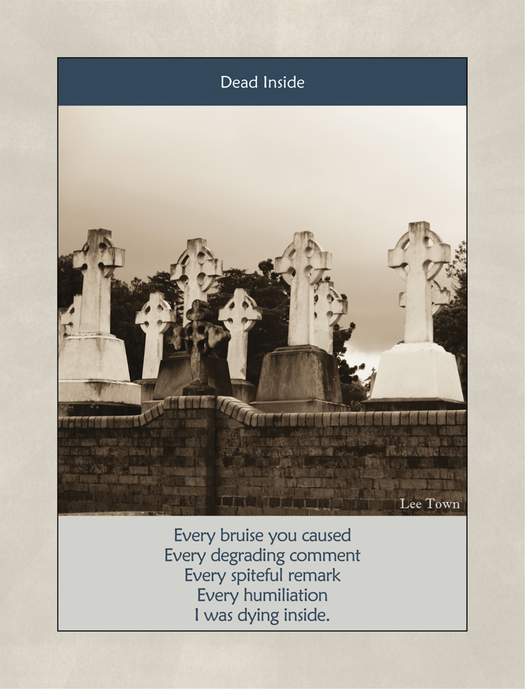 Image of cemetery with the words 