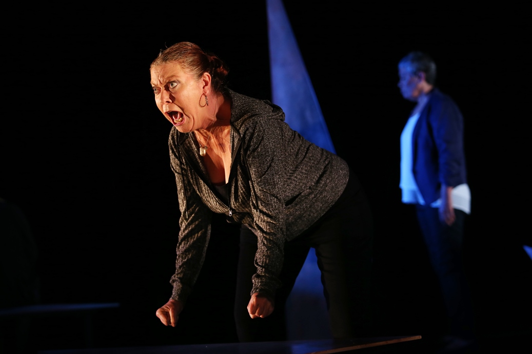 Two women on stage